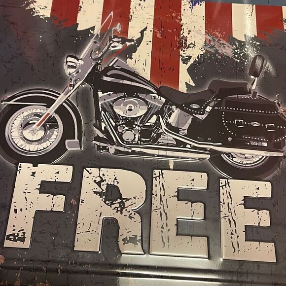Ride free, motorcycle tin wall hanging - Picture 2 of 2